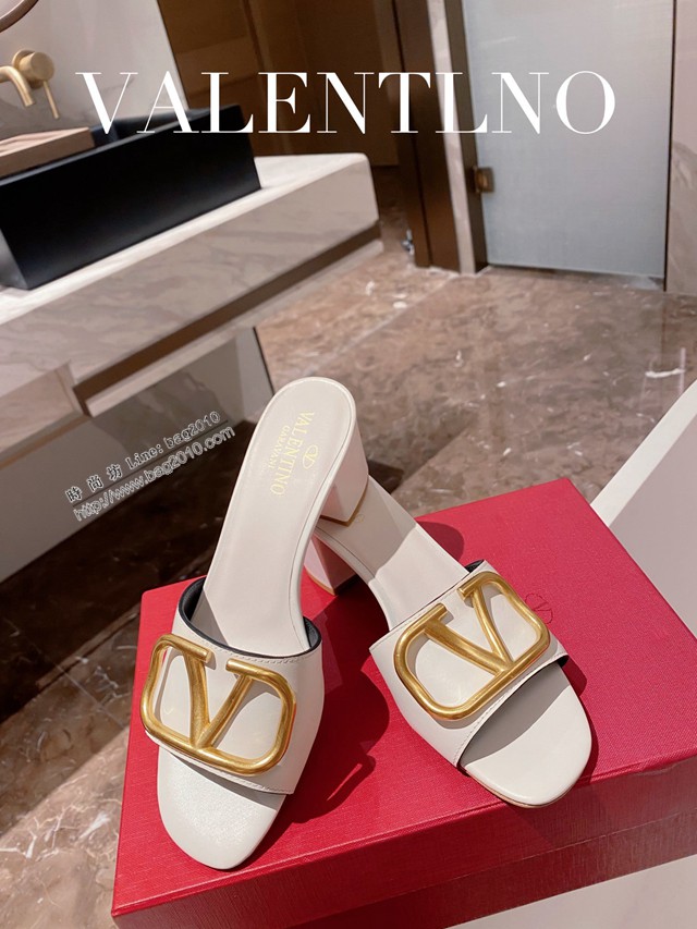 Valentino專櫃原版華倫天奴春夏新款女士拖鞋高跟涼拖鞋 dx2960
